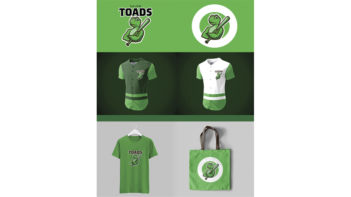Green frog logo for sports team on jerseys and t-shirts 
